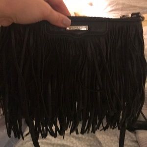 Rebecca Minkoff black fringe satchel